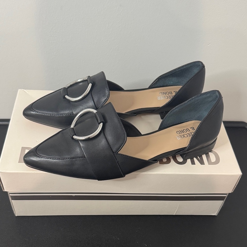 Bleecker & Bond Black Gloria Flats Shoes Size 6 GUC